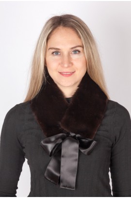 Black mink fur collar - neck warmer